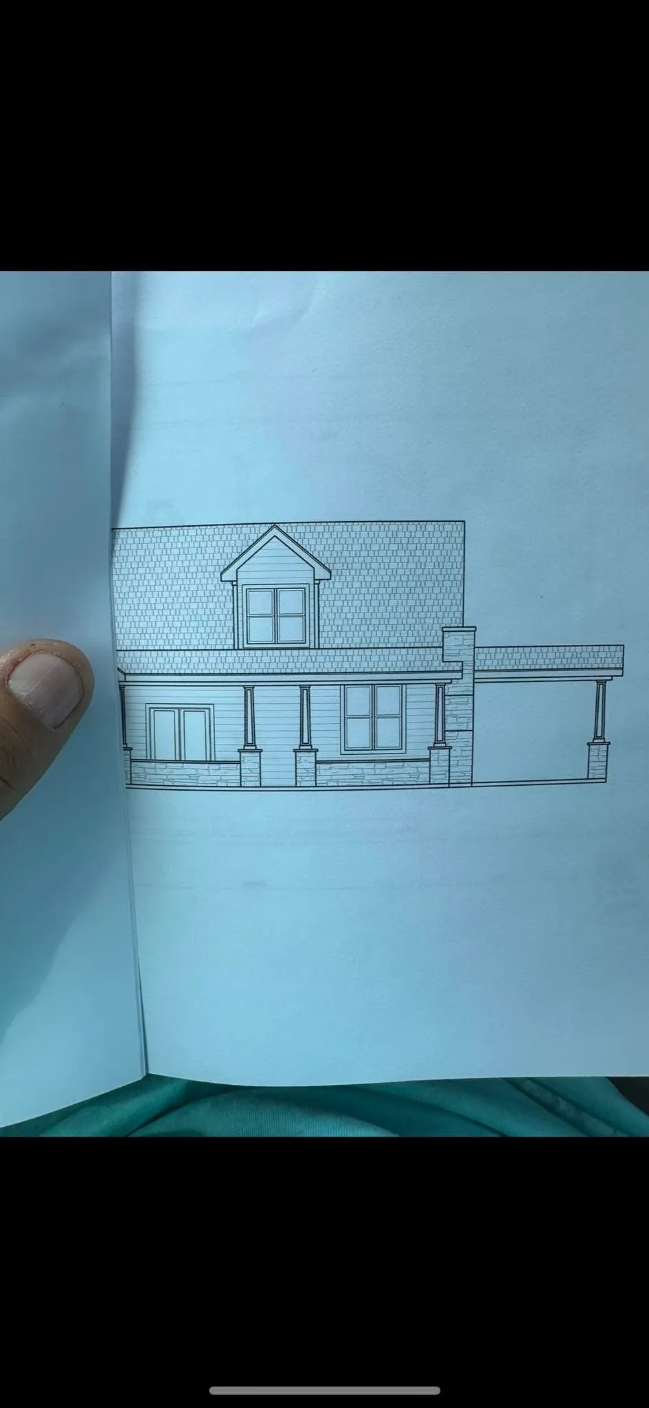 Elevation drawing of the original cottage